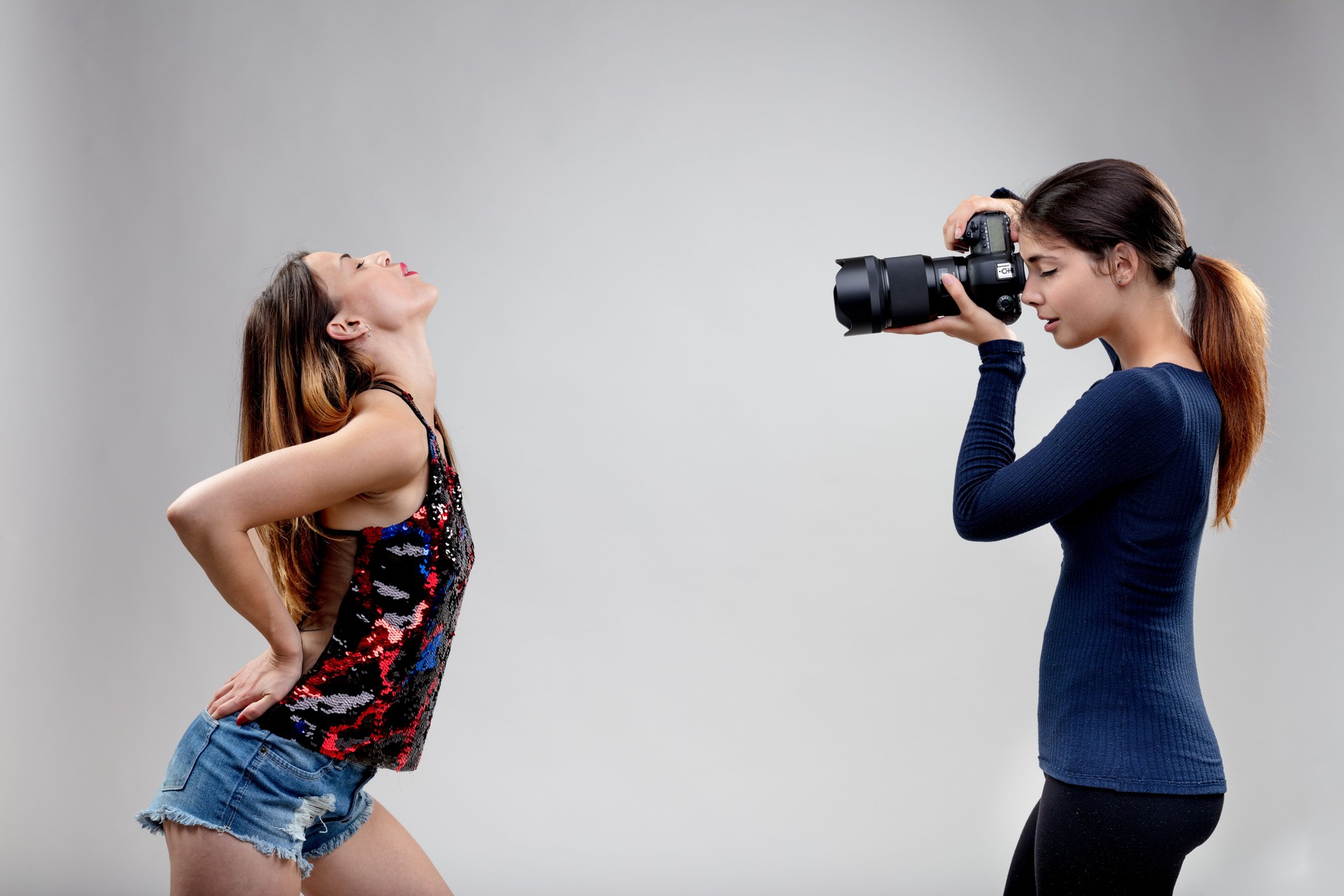 young model with young photographer